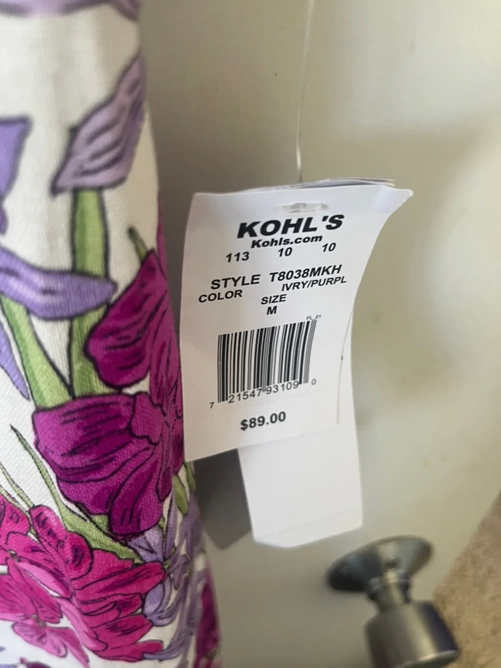 London Times Fuchsia and Cream Floral Dress or tunic - Picture 4 of 11